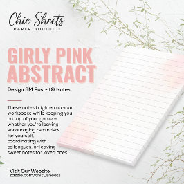 Girlig rosa abstrakt design 3M Post-it® Notes Post-it Block