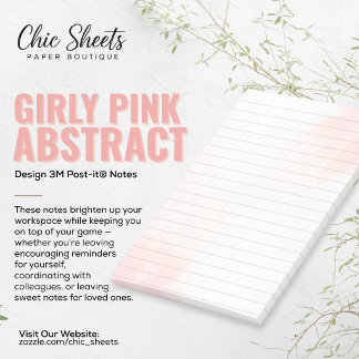 Girlig rosa abstrakt design 3M Post-it® Notes Post-it Block