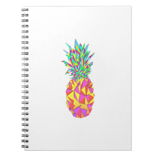 Girlig Rosa Geometric Triangles Pineapple Anteckningsbok Med Spiral