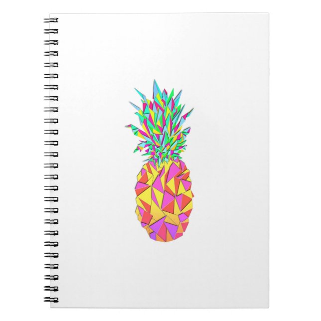 Girlig Rosa Geometric Triangles Pineapple Anteckningsbok Med Spiral (Framsidan)