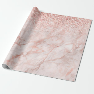 Girlig Rosa Marble och Glitter  Presentpapper