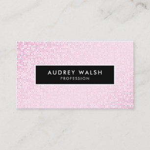 Girlig Snyggt Faux Rosa Sequin Black Visitkort