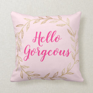 Girlig Söt  Rosa Hej Gorgous Guld Utandning Kudde