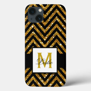 GIRLIGEN, PERSONLIG GULD GLITTER CHEVRON MÖNSTER