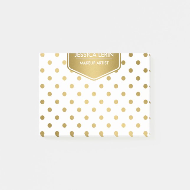 Girligt Glitter-Monogram för Polka dots-Mönster Post-it Block (Framsida)