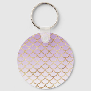 Girligt Lilac Lila Guld Sjöjungfru Glitter Sparkl Nyckelring