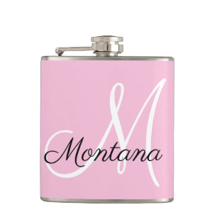 Girligt monogram Modern Rosa Elegant Hand Letad Fickplunta