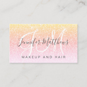 Girligt regnbåge Glitter Makeup Artist Hair Salon Visitkort