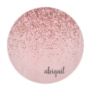 Girligt Rosa Glitter Gnistra Modern Monogram