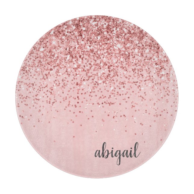 Girligt  Rosa Glitter Gnistra Modern Monogram (Framsidan)