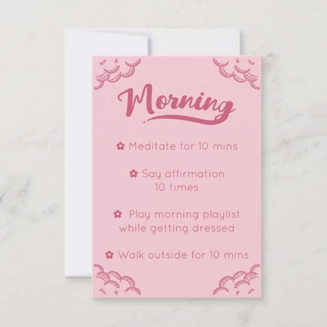 Girligt Rosa-skript minneskort på morgonen Inbjudningar (Framsida)