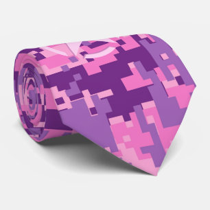 Girligt Shock rosa digitalt kamouflage-kamera Slips