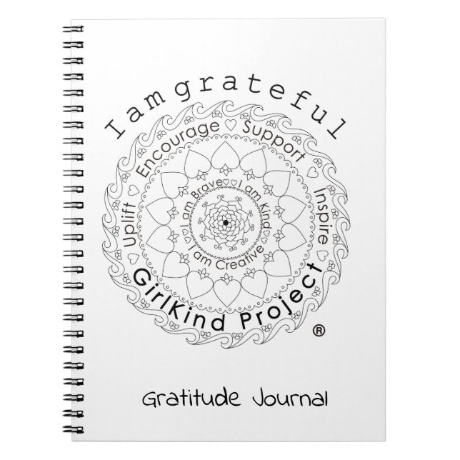 GirlKind® Gratitude Journal Anteckningsbok (Framsidan)