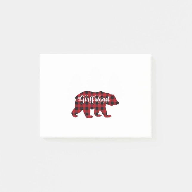 Girlkompis Bear Buffalo Red Play Matching Family Post-it Block (Framsida)