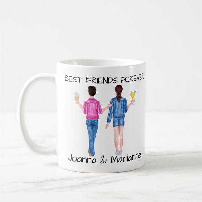 Girlkompis Best Friends Brunette Anpassningsbar Wa Kaffemugg (Vänster)