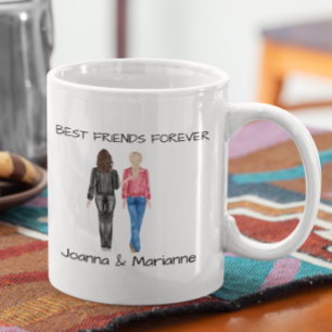 Girlkompis Best Friends Brunette Blonde Watercolor Kaffemugg