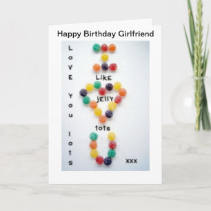 Girlkompis Birthday Card Kärlek du glömmer Jelly T Kort