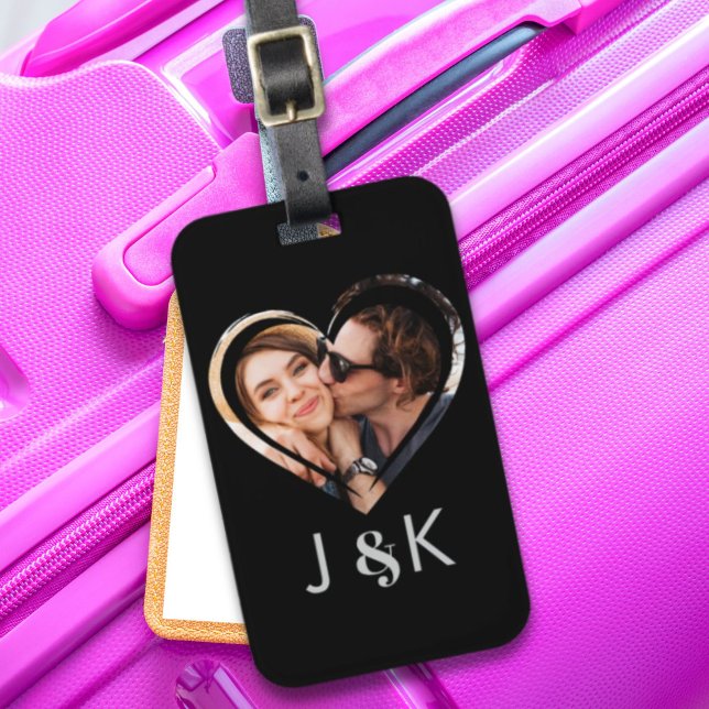 Girlkompis Boykompis Dating par Photo Collage Bagagebricka (Girlfriend Boyfriend Dating Couple Photo Collage Luggage Tag)