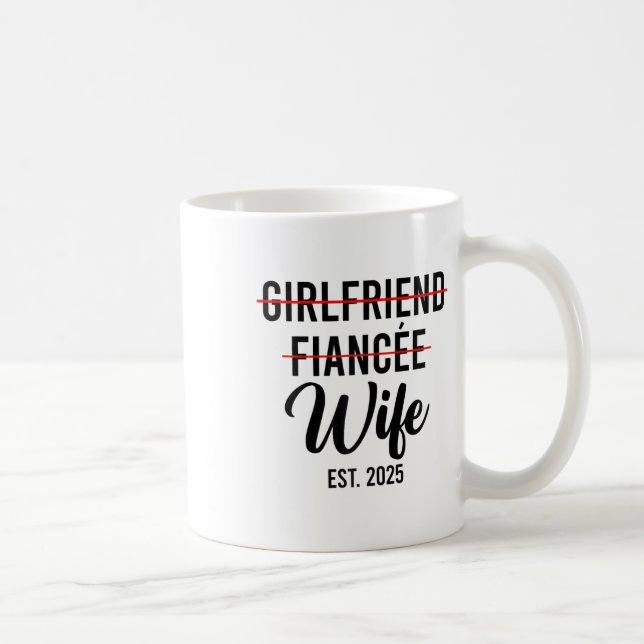 Girlkompis Fiancee Maka Bröllop har gift Groom Est Kaffemugg (Höger)