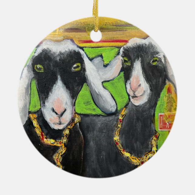 Girlkompis Goat Kärlek keramisk ornament (Baksidan)