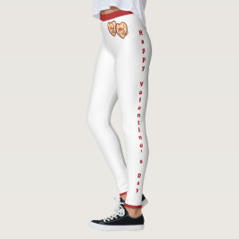 Girlkompis Makfe Red Hearts Modern Valentines day Leggings
