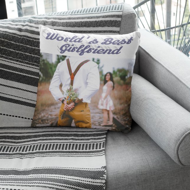 Girlkompis med grått-skriptfoto kudde (Skapare uppladdad)