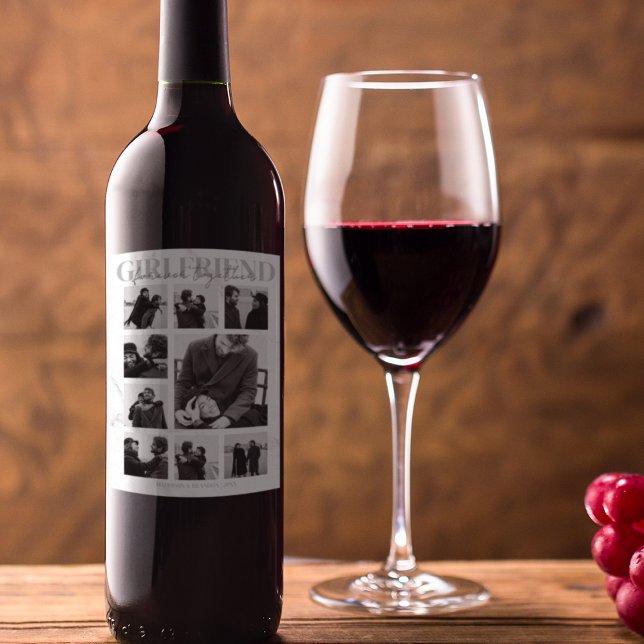 Girlkompis Together Forever Photo Collage Vinflaska Etikett (Skapare uppladdad)