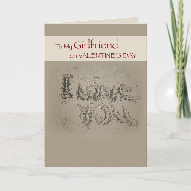 Girlkompis Valentine Writing in Sand Helgkort (Framsida)