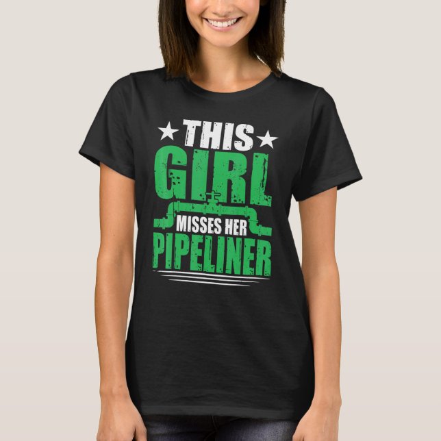 Girlkompis Wife Pipeliner Welder Welder Welder Wel T Shirt (Framsida)
