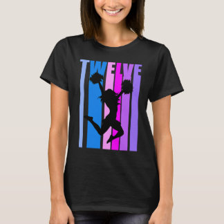 Girls 12:e Cheerlead Birthday Rosa Cheerledare T Shirt