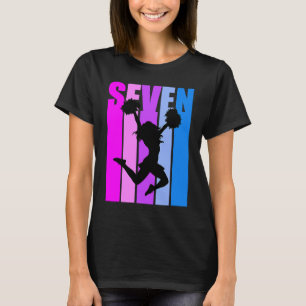Girls 7:e Cheerlead Birthday Rosa CheerLedare C T Shirt