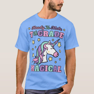 Girls 7:e Klass Back to school Magic Unicorn Gif T Shirt