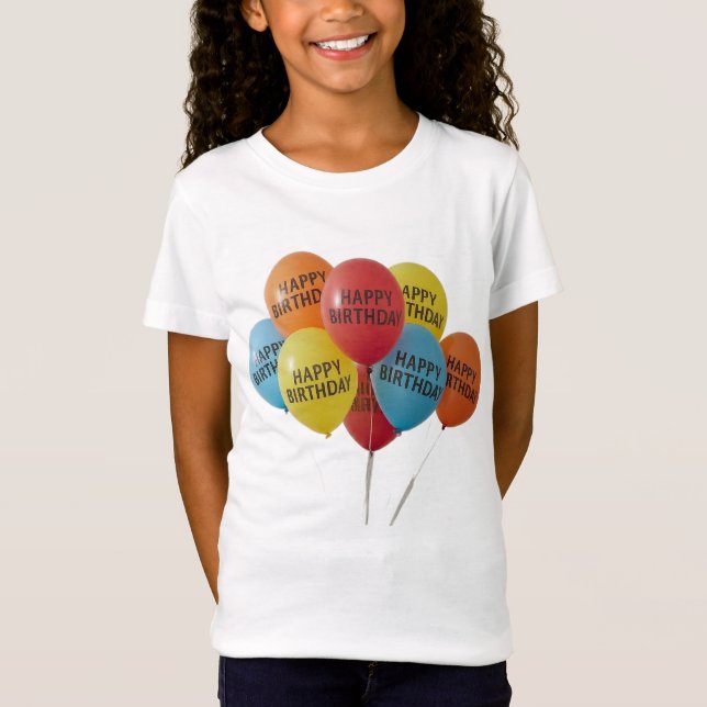 Girls Anpassningsbar Grattis på födelsedagen T-Shi T Shirt (Framsida)