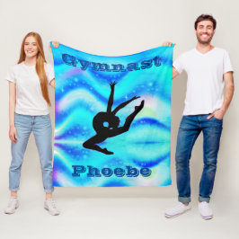 Girls Anpassningsbar Gymnastics Blue Grönt Fleece 