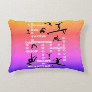 Girls Anpassningsbar Gymnastics Skills Crossword R Prydnadskudde
