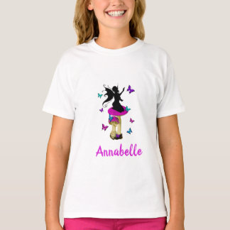 Girls Anpassningsbar Personlig Namn Fairy Princess T Shirt