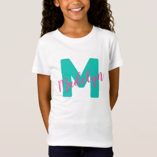 Girls Anpassningsbar Personlig Namn Initial Monogr T Shirt