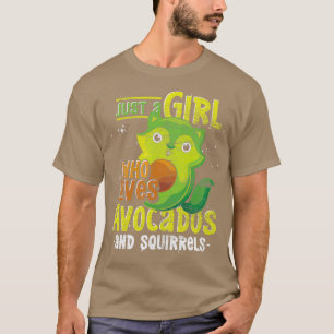 Girls Avocado Älskare Women Forest Animal Squirrel T Shirt