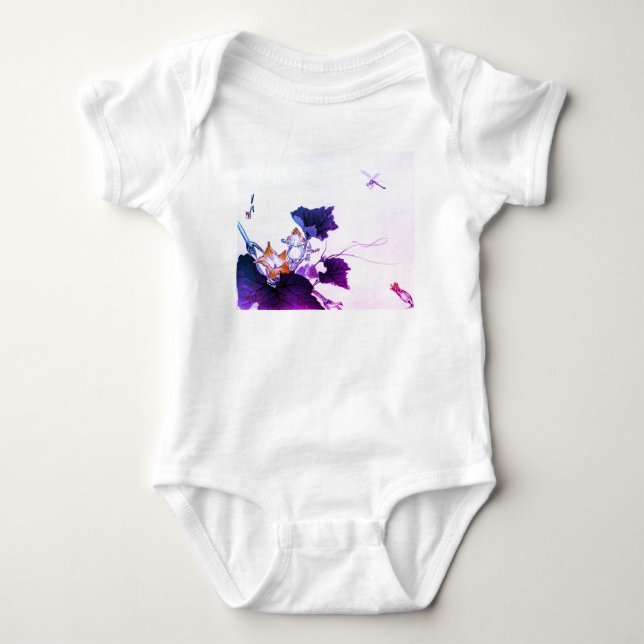 GIRLS BABY BODYSUIT DRAGON FLY FLOWWERS DIY NAMN T SHIRT (Framsida)
