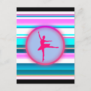 Girls Ballerina Dance Rand Vykort