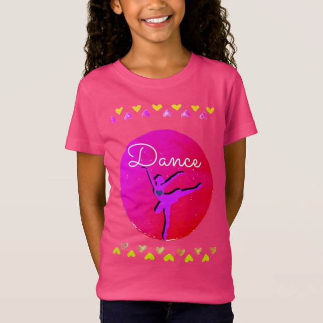 Girls Ballet Dance Shirt T Shirt (Framsida)