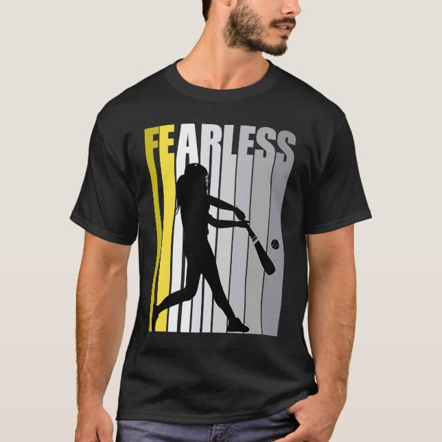Girls Baseball Fierce Courage Strong Fierce Graphi T Shirt (Framsida)