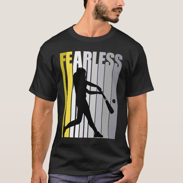 Girls Baseball Fierce Courage Strong Fierce Graphi T Shirt (Framsida)