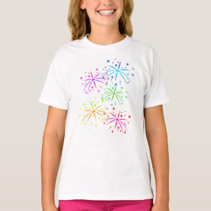 Girls Basic T-Shirt-Fireworks T Shirt