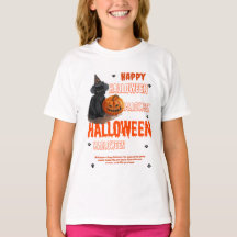 Girls Basic T-Shirt Halloween-utskrift