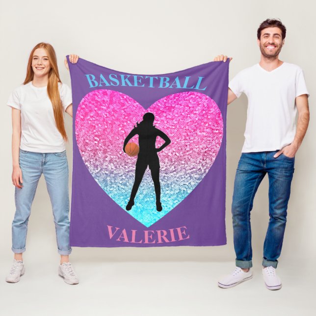 Girls Basketball Fleece Blanket (På plats)