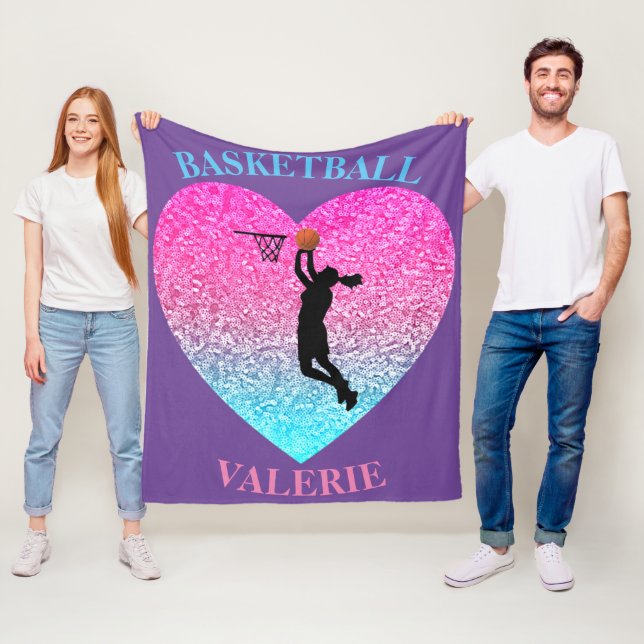 Girls Basketball Fleece Blanket (På plats)