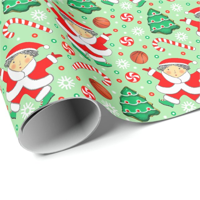 Girls Basketball Helgdag Gift Presentpapper (Rullad Hörn)