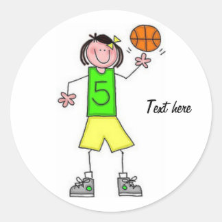 Girls basketball Sticker Runt Klistermärke