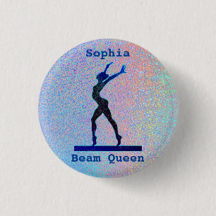 Girls Beam Queen Holografiska Gymnastics Knapp
